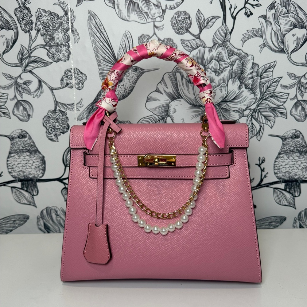 H pink leather kelly 25 handbag rose Sakura Epsom